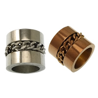 Stainless Steel Large Hole Beads, Column, plated Approx 7mm 