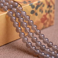 Perles agates grises naturelles, agate grise, Rond, normes différentes pour le choix, Niveau AAAAAA Environ 1mm Environ 15.5 pouce, Vendu par brin