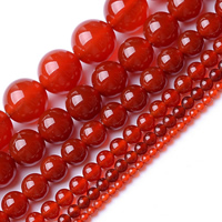 Perles Agates rouges naturelles, agate rouge, Rond, normes différentes pour le choix, année AAAAA Environ 1mm Environ 15.5 pouce, Vendu par brin