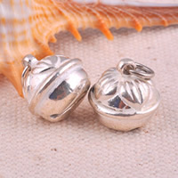 925 Sterling Silver Bell Charm, 12.87mm Approx 4mm 