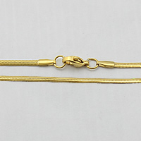 Mode Edelstahl Halskette Kette, goldfarben plattiert, unterschiedliche Länge der Wahl & Fischgräten-Kette, 2mm, verkauft von Strang