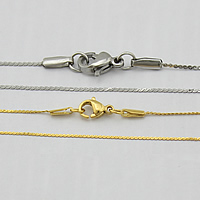 Fashion Stainless Steel Necklace Chain, plated, serpentine chain 0.8mm Approx 17.5 Inch 