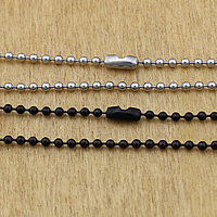 Mode Edelstahl Halskette Kette, plattiert, Kugelkette, keine, 2mm, Länge:ca. 24 ZollInch, verkauft von Strang