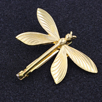 Hair Clip, Zinc Alloy, Dragonfly, gold color plated 