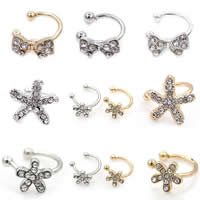 Earring Cuff and Wraps, Zinc Alloy, plated & with rhinestone, lead & cadmium free, 7-10mm 