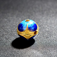 3 Holes Guru Beads, Sterling Silver Cloisonne, Round, handmade, Buddhist jewelry Approx 2-3mm 