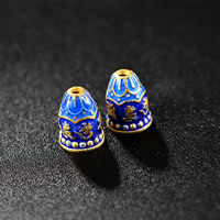 Sterling Silver Cloisonne Bead Cap, handmade, Buddhist jewelry & om mani padme hum Approx 2-3mm 