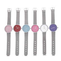 Bracelets de montre pour femmes, acier inoxydable, avec cadran en alliage de zinc & verre, mouvement chinoise, Placage de couleur platine, réglable, plus de couleurs à choisir, 40mm, 18mm Environ 9.4 pouce, Vendu par PC