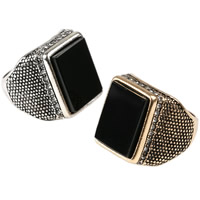 Resin Zinc Alloy Finger Ring, with Resin, Square, plated, with rhinestone lead & cadmium free, 17-20mm, US Ring .5 