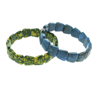 Turquoise mosaïque bracelet, trapèze, plus de couleurs à choisir Environ 7.5 pouce, Vendu par brin