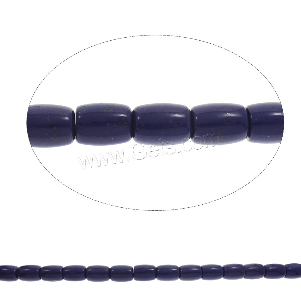 Synthetic Lapis Lazuli Bead, Drum, different size for choice, Hole:Approx 1.5mm, Length:Approx 15.5 Inch, Sold By Strand