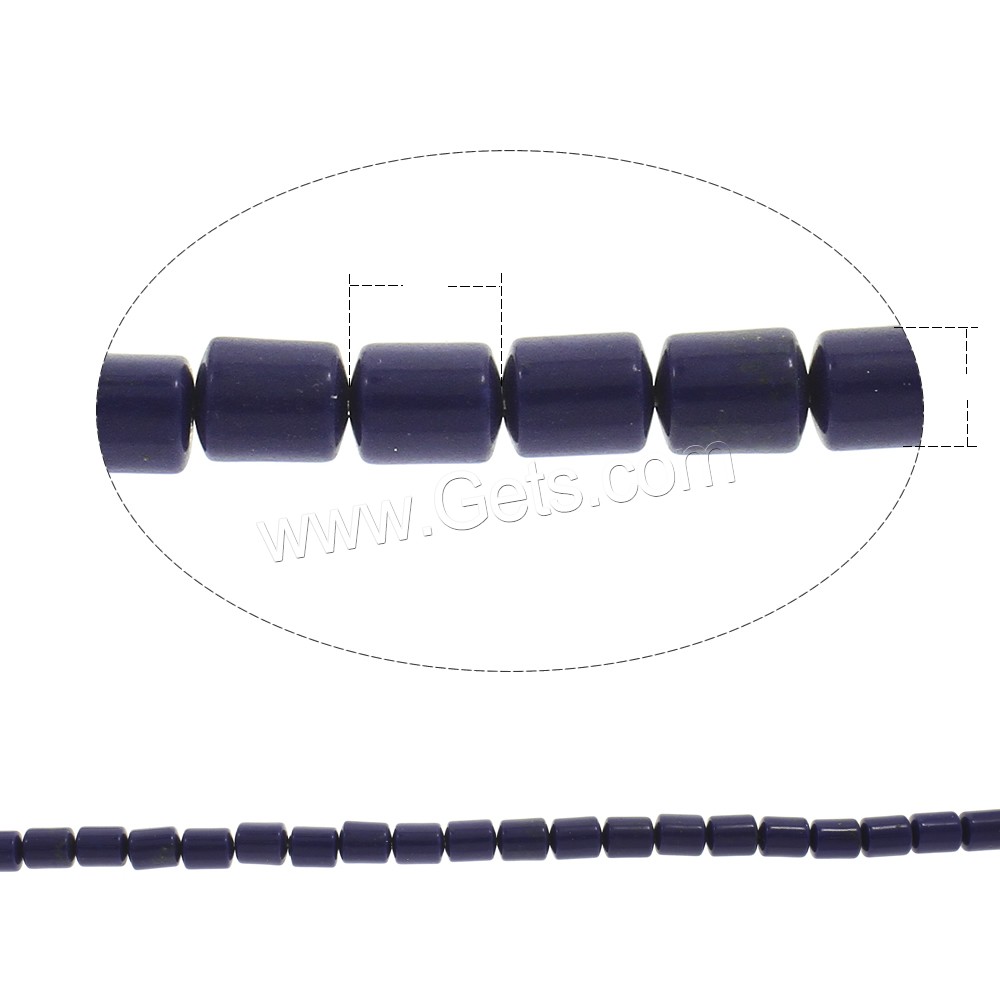 Synthetic Lapis Lazuli Bead, Column, different size for choice, Hole:Approx 1mm, Length:Approx 15.5 Inch, Sold By Strand