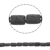 Natürliche Lava Perlen, Rechteck, 18x13x6.5mm, Bohrung:ca. 1mm, Länge:ca. 15.5 ZollInch, ca. 22PCs/Strang, verkauft von Strang