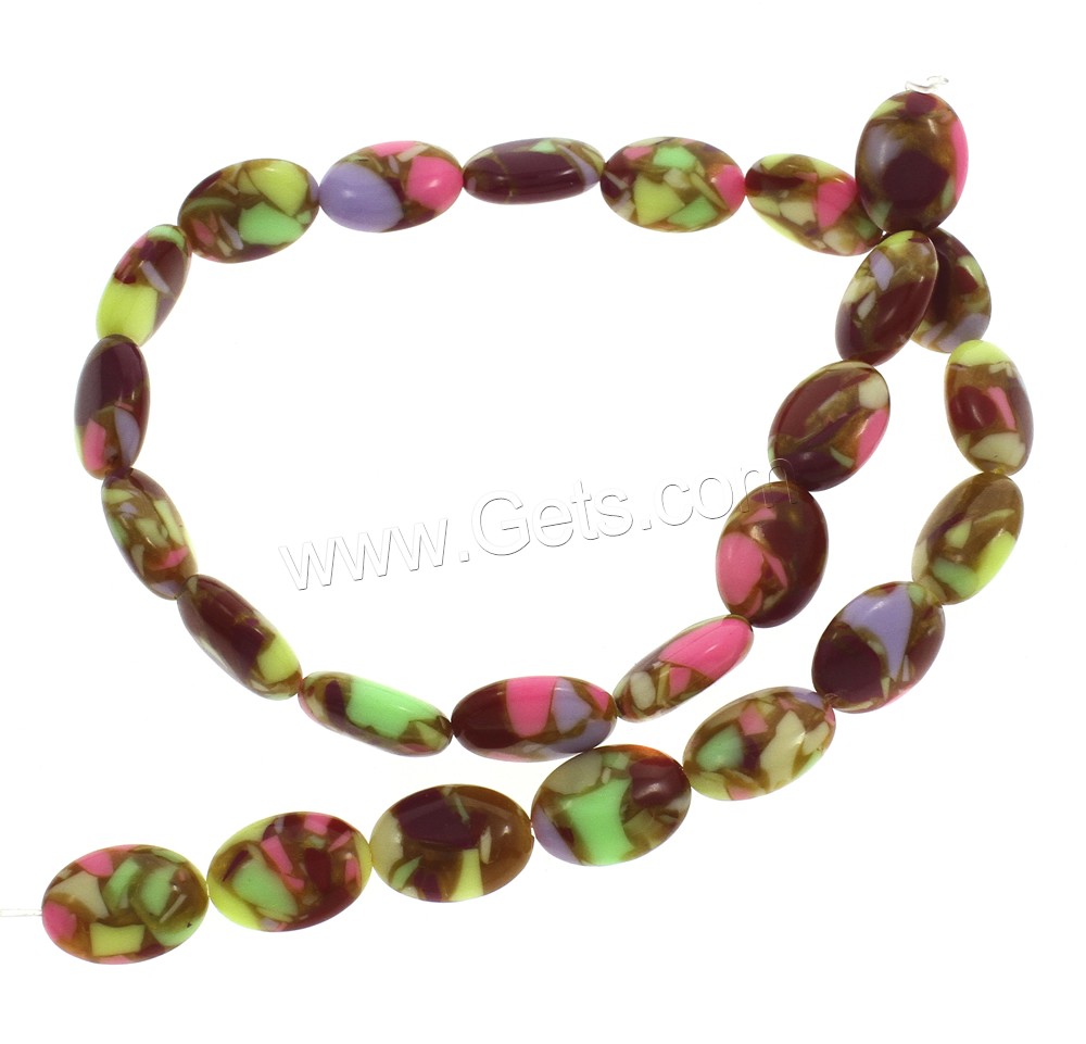 Mosaic Turquoise Beads, Flat Oval, different size for choice, Hole:Approx 1.5mm, Length:Approx 15.5 Inch, Sold By Strand