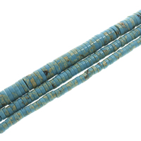 Synthetische Türkis Perlen, Scheibe, verschiedene Größen vorhanden, blau, Bohrung:ca. 1mm, Länge:ca. 15.5 ZollInch, verkauft von Strang