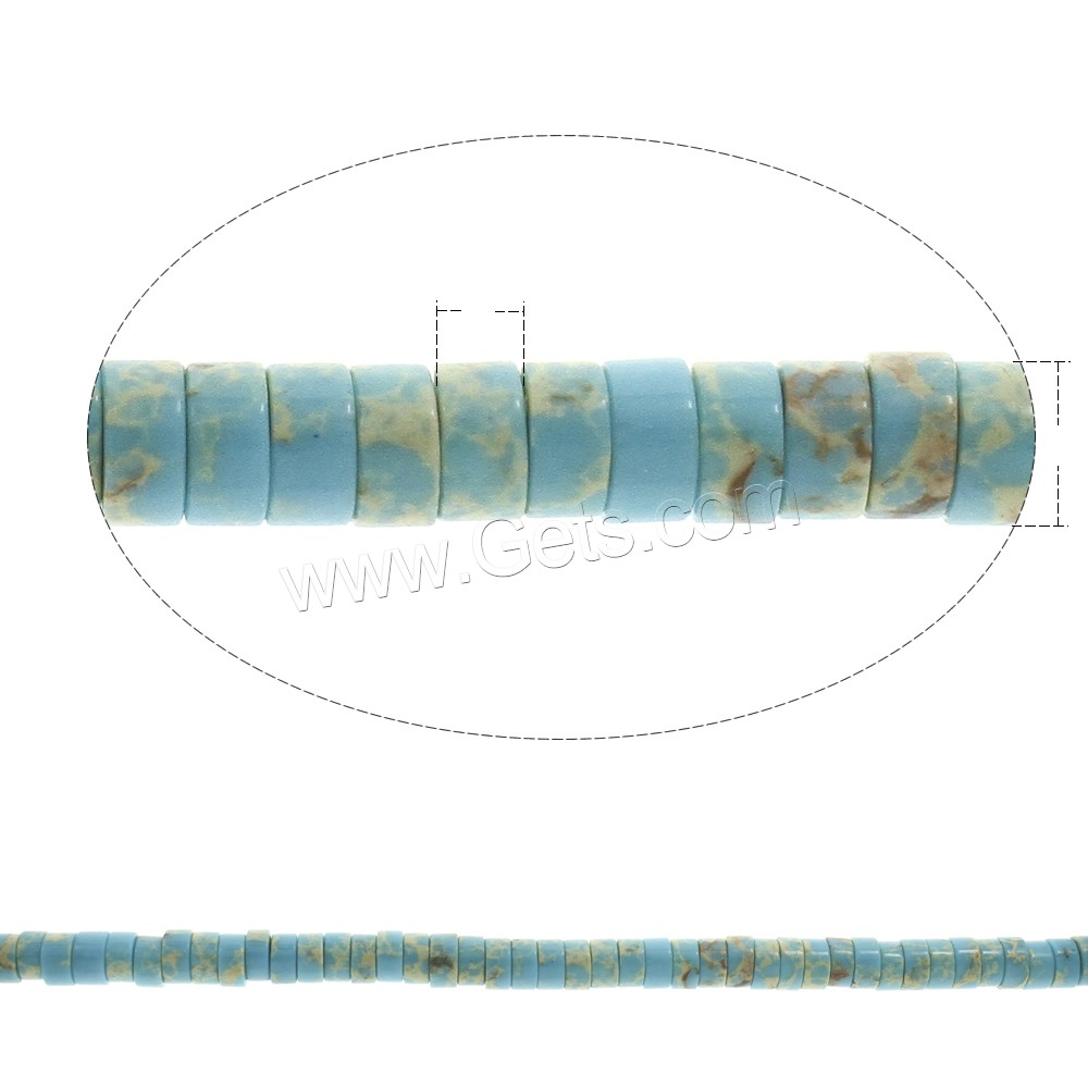 Synthetic Turquoise Beads, Heishi, different size for choice, blue, Hole:Approx 1mm, Length:Approx 15.5 Inch, Sold By Strand