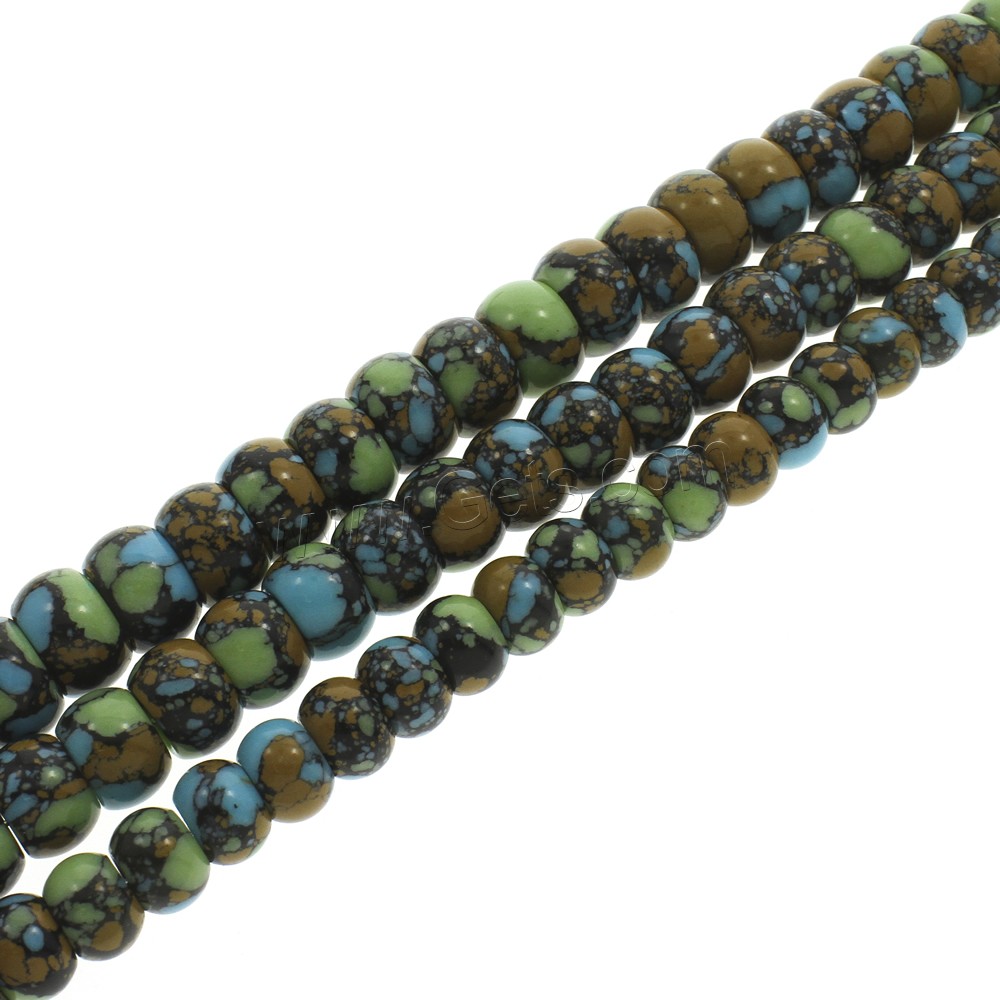 Mosaic Turquoise Beads, Drum, synthetic, different size for choice, Hole:Approx 1mm, Length:Approx 15.5 Inch, Sold By Strand