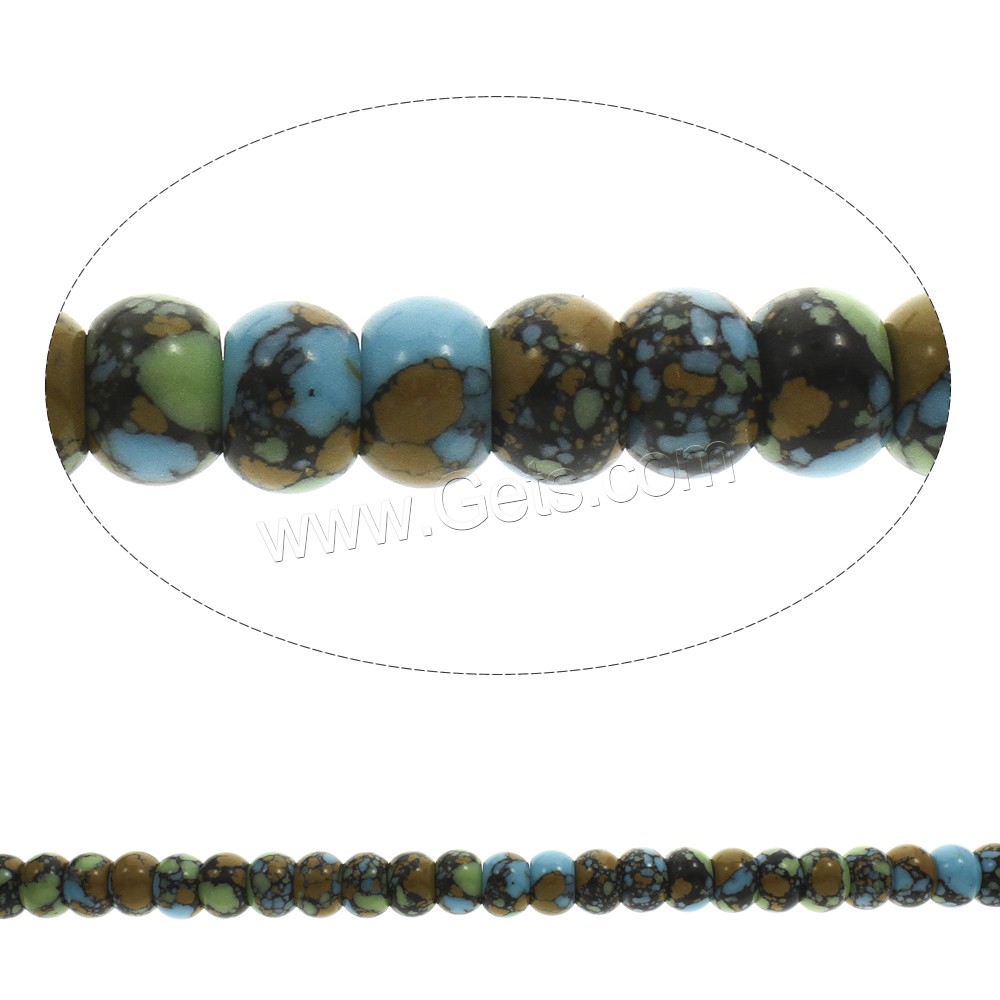 Mosaïque de perles Turquoise, Turquoise mosaïque, tambour, synthétique, normes différentes pour le choix, Trou:Environ 1mm, Longueur:Environ 15.5 pouce, Vendu par brin