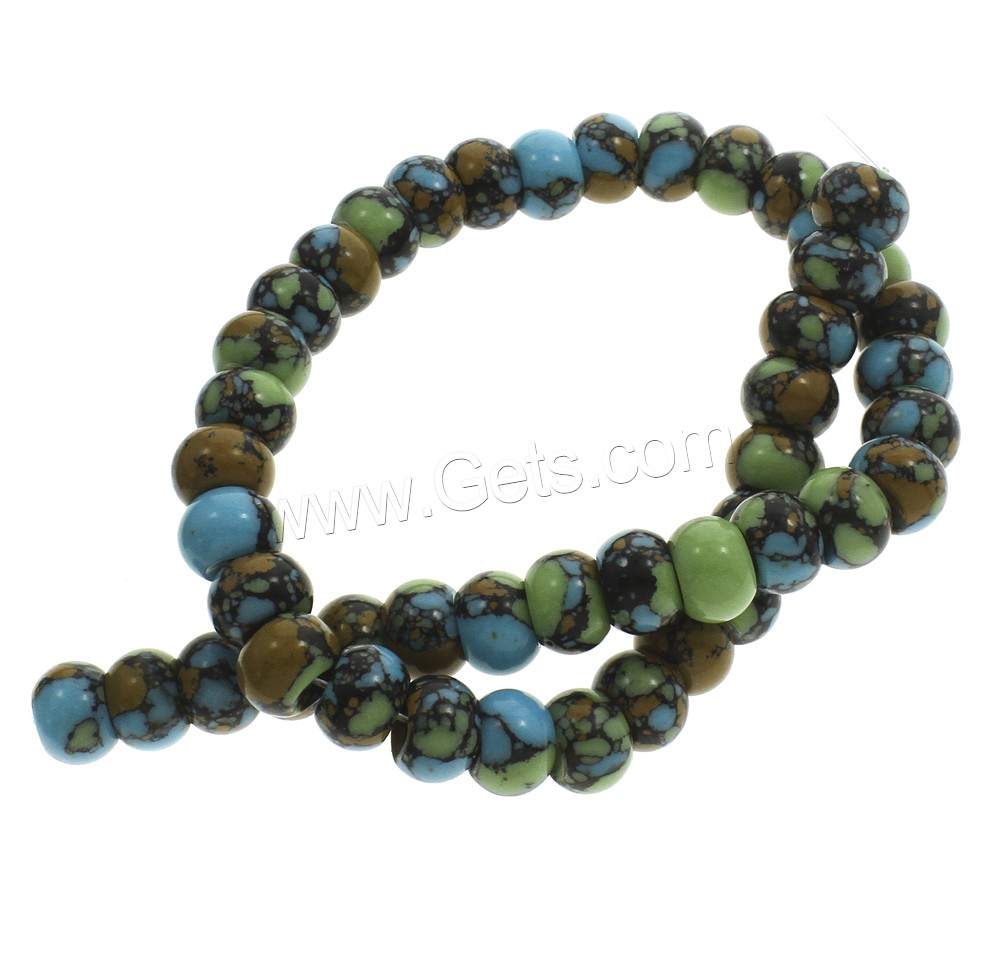 Mosaic Turquoise Beads, Drum, synthetic, different size for choice, Hole:Approx 1mm, Length:Approx 15.5 Inch, Sold By Strand