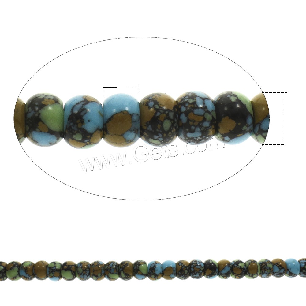 Mosaïque de perles Turquoise, Turquoise mosaïque, tambour, synthétique, normes différentes pour le choix, Trou:Environ 1mm, Longueur:Environ 15.5 pouce, Vendu par brin