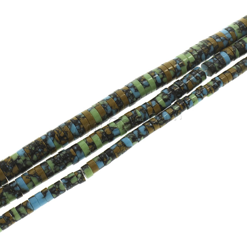 Mosaic Turquoise Beads, Heishi, synthetic, different size for choice, Hole:Approx 1mm, Length:Approx 15.5 Inch, Sold By Strand