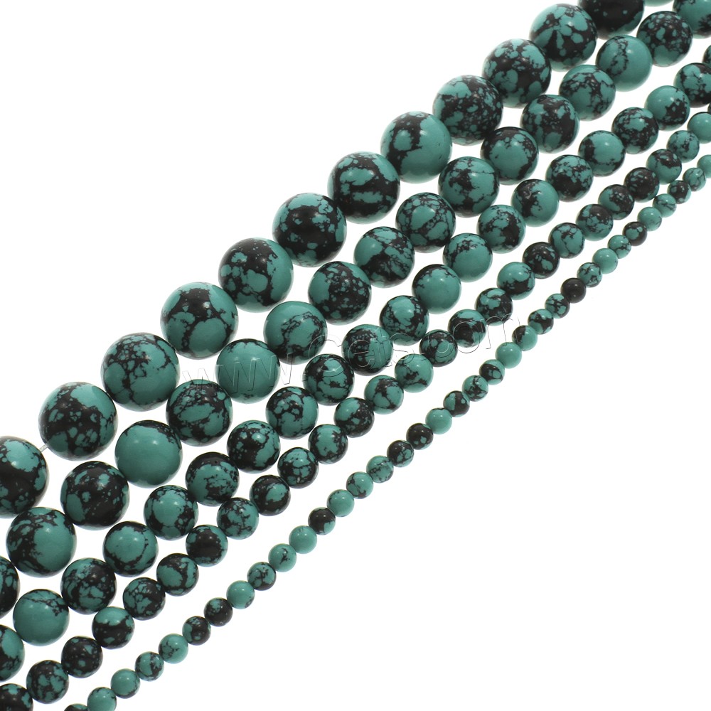 Synthetic Turquoise Beads, Round, different size for choice, Hole:Approx 1.5mm, Length:Approx 15.5 Inch, Sold By Strand