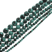 Synthetische Türkis Perlen, rund, verschiedene Größen vorhanden, Bohrung:ca. 1.5mm, Länge:ca. 15.5 ZollInch, verkauft von Strang