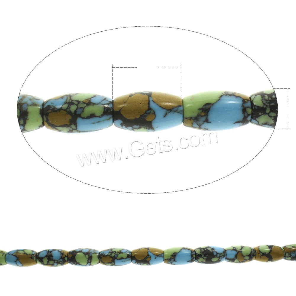 Mosaic Turquoise Beads, Oval, synthetic, different size for choice, more colors for choice, Hole:Approx 2mm, Length:Approx 15.5 Inch, Sold By Strand