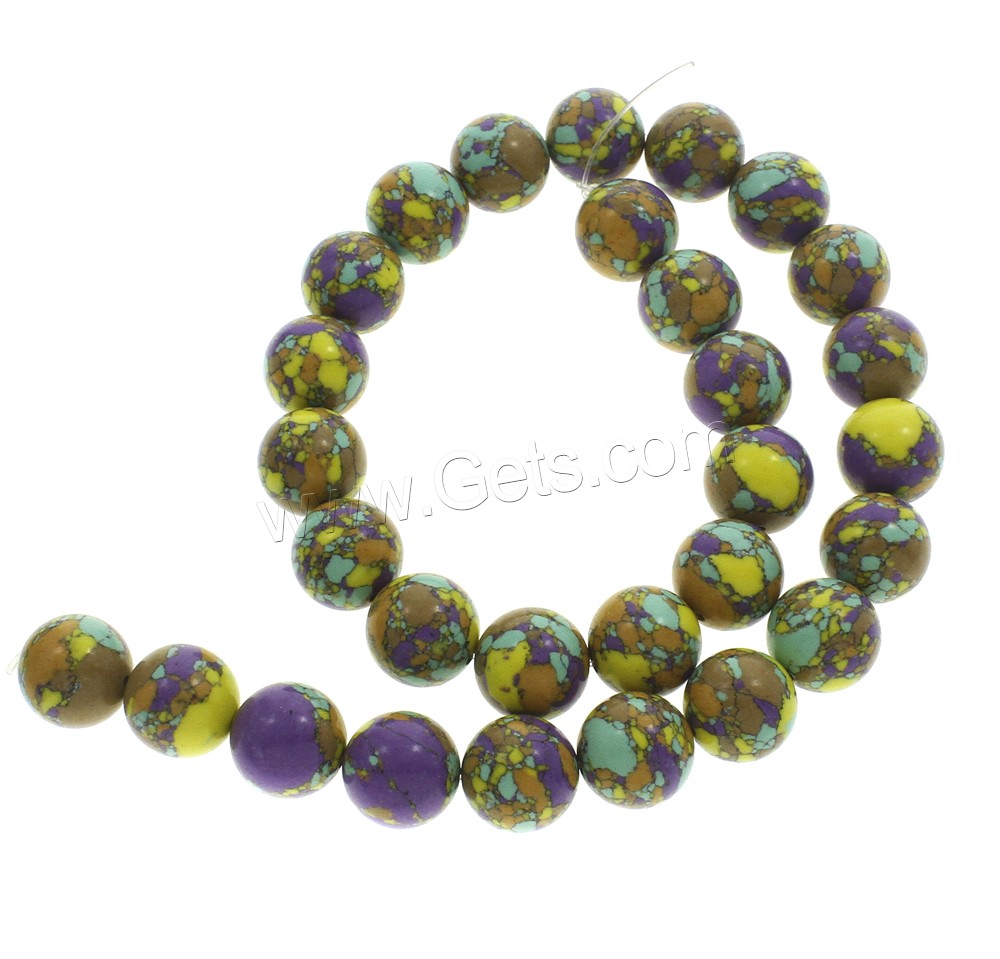 Mosaic Turquoise Beads, Round, synthetic, different size for choice, more colors for choice, Hole:Approx 1-1.5mm, Length:Approx 15.5 Inch, Sold By Strand