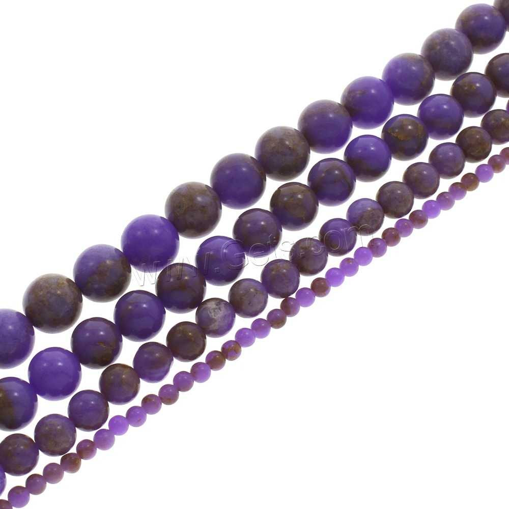 Mosaïque de perles Turquoise, Turquoise mosaïque, Rond, synthétique, normes différentes pour le choix, plus de couleurs à choisir, Trou:Environ 1-1.5mm, Longueur:Environ 15.5 pouce, Vendu par brin