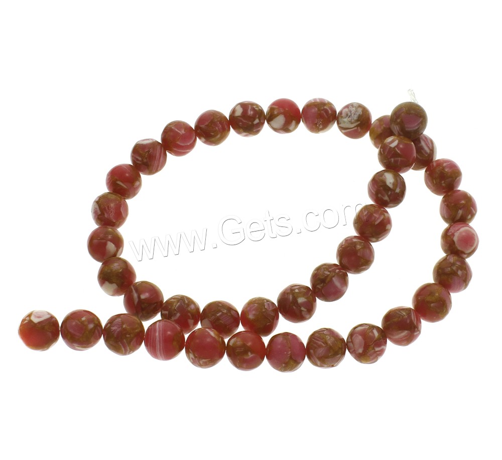 Mosaik Türkis Perlen, rund, synthetisch, verschiedene Größen vorhanden, keine, Bohrung:ca. 1mm, Länge:ca. 15.5 ZollInch, verkauft von Strang