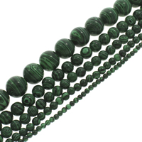 Synthetische Malachit Perlen, rund, verschiedene Größen vorhanden, Bohrung:ca. 1-1.5mm, Länge:ca. 15.5 ZollInch, verkauft von Strang