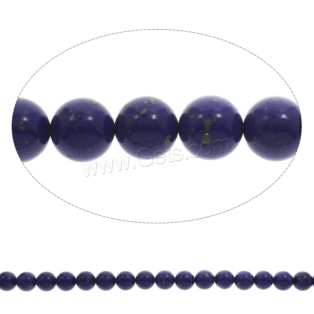Synthetic Lapis Lazuli Bead, Round, different size for choice, Hole:Approx 1-1.5mm, Length:Approx 15.5 Inch, Sold By Strand