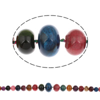 Natürliche Regenbogen Achat Perlen, Rondell, abgestufte Perlen, 7.5x12mm-20x30mm, Bohrung:ca. 1mm, Länge:ca. 15.7 ZollInch, ca. 34PCs/Strang, verkauft von Strang