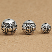 Perles en argent massif de Bali, Thaïlande, Rond, normes différentes pour le choix, Vendu par PC