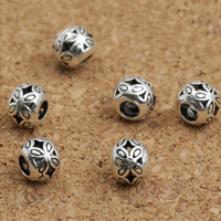 Thailand Sterling Silver Beads, Drum, hollow Approx 2mm 