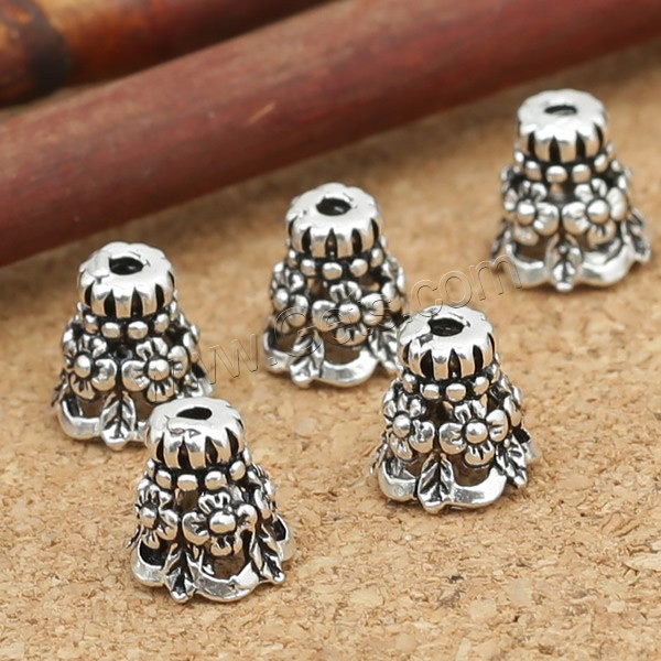 Thailand Sterling Silver Bead Caps, different size for choice, Hole:Approx 1mm, Sold By PC