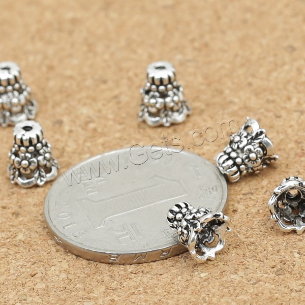 Колпачки для бусин из настоящего балийского серебра, Таиланд, разный размер для выбора, отверстие:Приблизительно 1mm, продается PC