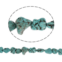 Perles turquoise naturelles teintées, Turquoise teint, pepite, bleu, 18-33mm Environ 1.5mm .7 pouce, Vendu par kg
