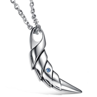 Men Necklace, Stainless Steel, Tooth, oval chain & for man & with cubic zirconia, original color, 46mm Approx 19.68 Inch 