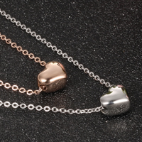 Collier de bijoux en acier inoxydable, coeur, Placage, chaîne ovale, plus de couleurs à choisir Environ 16.14 pouce, Vendu par brin