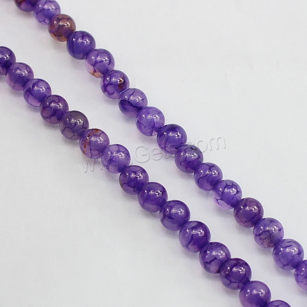 Perles agate veines de dragon naturelles, Rond, normes différentes pour le choix, violet, Trou:Environ 0.8-1.2mm, Longueur:14 pouce, Vendu par brin