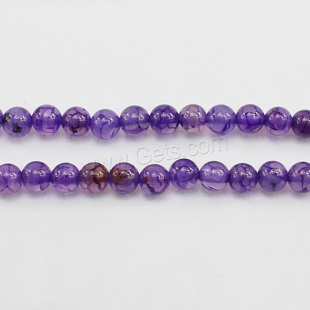 Natürliche Drachen Venen Achat Perlen, Drachenvenen Achat, rund, verschiedene Größen vorhanden, violett, Bohrung:ca. 0.8-1.2mm, Länge:14 ZollInch, verkauft von Strang