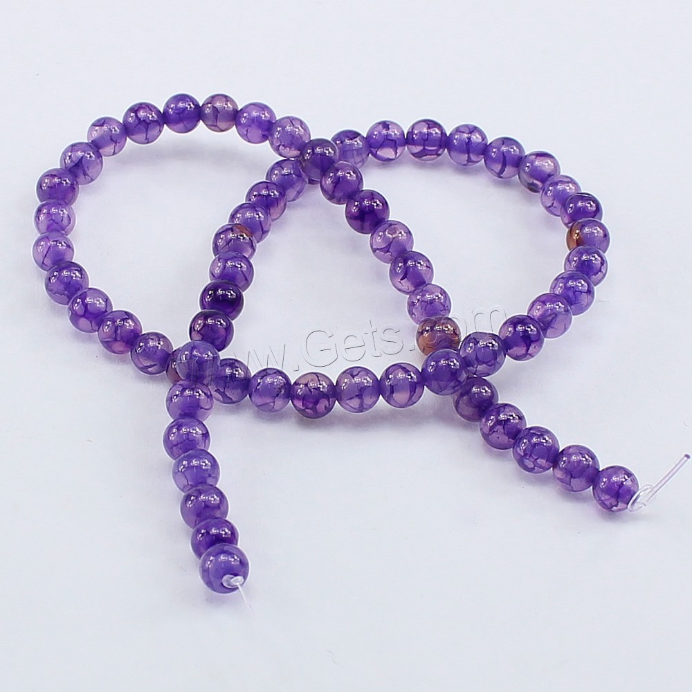 Perles agate veines de dragon naturelles, Rond, normes différentes pour le choix, violet, Trou:Environ 0.8-1.2mm, Longueur:14 pouce, Vendu par brin