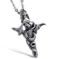 Men Necklace, Stainless Steel, Dragon, oval chain & for man & blacken Approx 19.68 Inch 