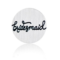 Edelstahl Schwimm Medaillon Charms, flache Runde, poliert, mit Brief Muster & Emaille, originale Farbe, 22x0.5mm, verkauft von PC