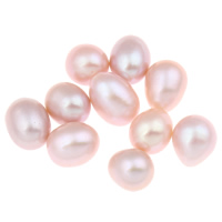 Perlas Freshwater Perforadas, Perlas cultivadas de agua dulce, Arroz, natural, perforado medio, Púrpura, 8-8.5mm, agujero:aproximado 1mm, Vendido por UD