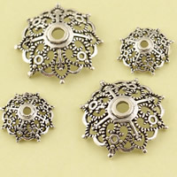 Brass Bead Cap, Flower, antique silver color plated lead & cadmium free Approx 1.5mm 