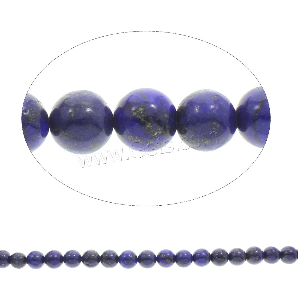 Synthetische Lapis Lazuli Perlen, synthetischer Lapis, rund, verschiedene Größen vorhanden, Bohrung:ca. 1mm, Länge:ca. 15 ZollInch, verkauft von Strang