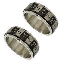 Нержавеющая сталь Человек палец кольцо, нержавеющая сталь, Другое покрытие, с рисунками цифры & двухцветный размер:9, продается PC
